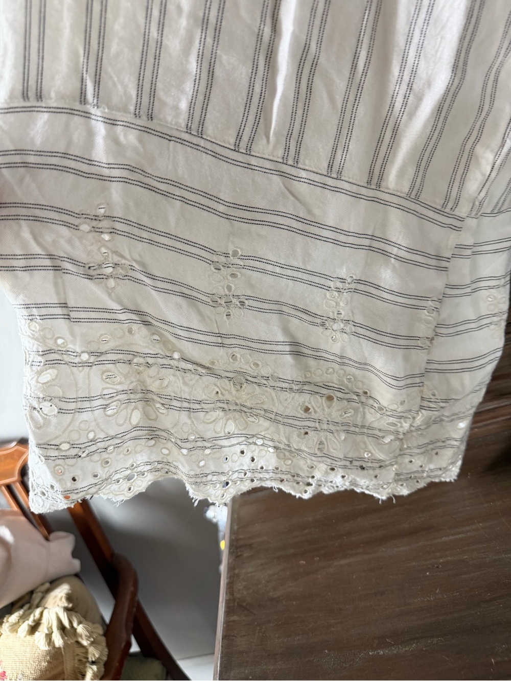 American Eagle Outfitters Cream Striped Lace-Trim Camisole & Skirt Set - Picture 3 of 7